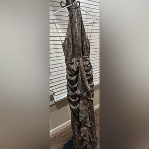 AKIRA Shimmery Brown Cocktail Dress